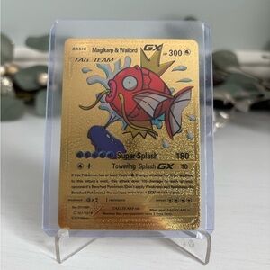 Magikarp & Wailord GX Gold Foil Pokemon Fan Art Card HP300